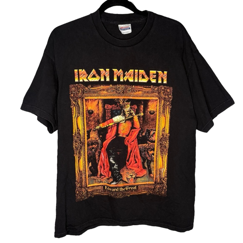 Vintage Iron Maiden Graphic concert band tshirt large edward the great 2003 Y2K